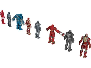 Iron Man Collection 3D Model preview