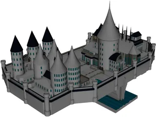 Castle Medieval Old 3D Model preview