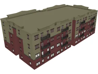 Block House 3D Model preview