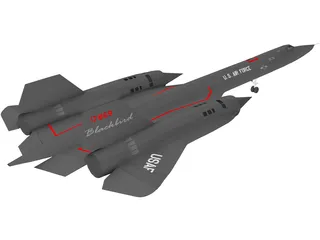 Lockheed SR-71 Blackbird 3D Model preview