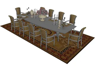 Tables and Chairs 3D Model preview