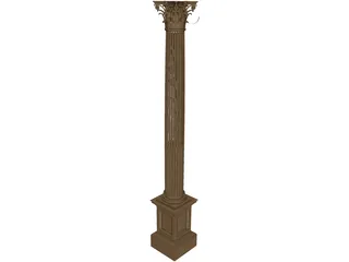 Corinthian Column 3D Model preview