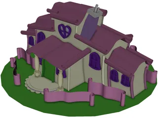Minnie Mouse Cartoon House 3D Model preview
