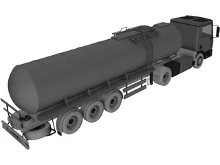 Man Truck Tank 3D Model preview