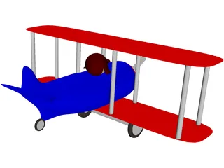 Cartoon Toy Airplane 3D Model preview