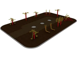 Outdoor Gym Equipment 3D Model preview