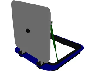Watertight Steel Hatch Flush Type 3D Model preview