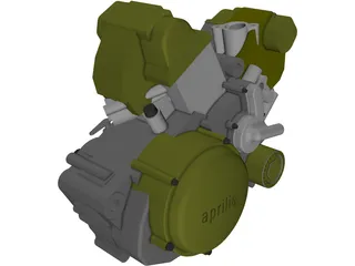 Aprilia RXV 550 V-Twin Engine 3D Model preview