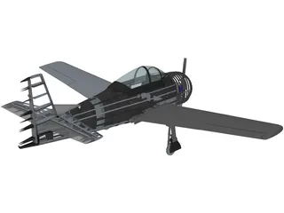 North American T-28 Trojan RC Airplane 3D Model preview