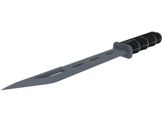 Tanto Tactical Knife 3D Model preview