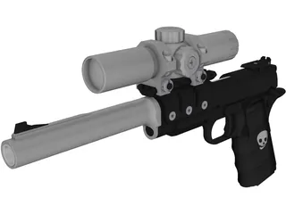 Colt 1911 Long 3D Model preview