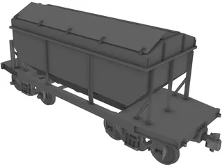 Wagon Open Lid 3D Model preview