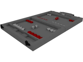 Backgammon Board 3D Model preview