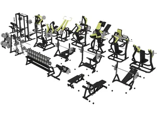 Gym Set Strenght 3D Model preview