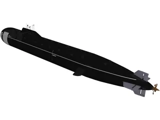 Yasen Class Russian Submarine 3D Model preview