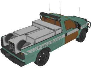 Ford F-150 US Forest Service 3D Model preview