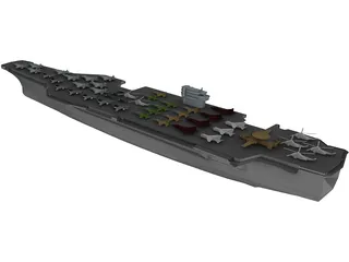 USS Aircraft Carrier 3D Model preview