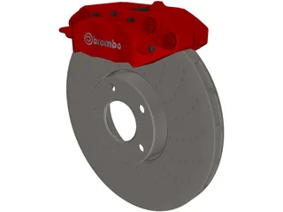 Brembo Disk Brake 3D Model preview