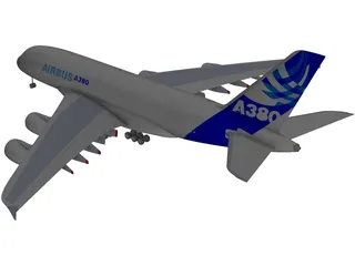 Airbus A380 3D Model preview