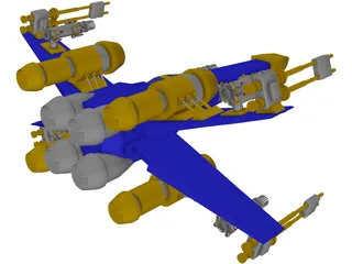 X-Wing Plane 3D Model preview