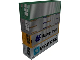 Shipping Containers 3D Model preview