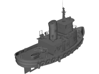 Tug Boat 3D Model preview