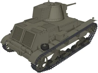 7TP Polish Light Tank 3D Model preview