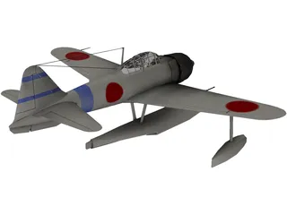 A6M Rufe Navy Camo 3D Model preview