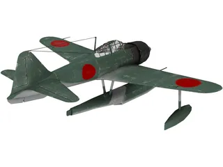 A6M Rufe Ground Camo 3D Model preview