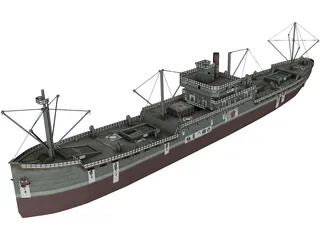 Japanese Merchant Ship 3D Model preview