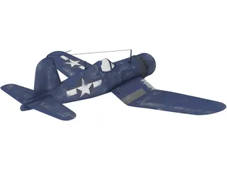 Vought F4U Corsair 3D Model preview