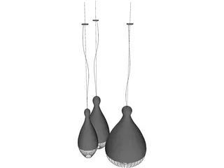 Bird Cage Ceiling Lamp 3D Model preview