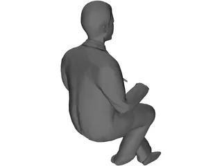 Man Sitting 3D Model preview