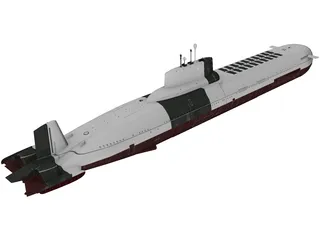 Typhoon-class Submarine 3D Model preview
