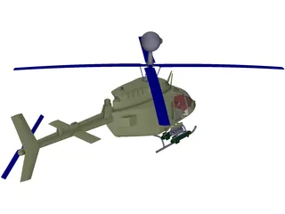 Bell OH-58 Kiowa 3D Model preview