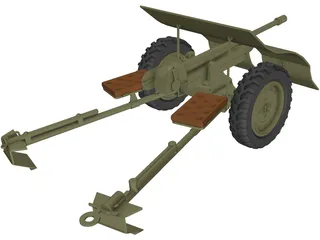 Bofors wz36 Antitank Gun 3D Model preview
