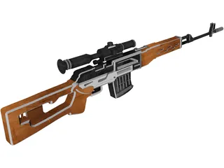 SVD Dragunov Sniper Rifle 3D Model preview