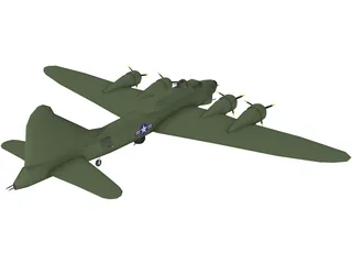 Boeing B-17G Flying Fortress 3D Model preview