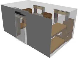Dormitory Room 3D Model preview