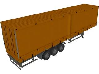 Box Trailer 3D Model preview