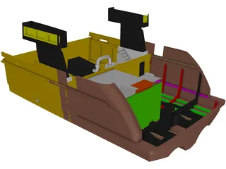 Yacht Engine Exhaust Arrangement 3D Model preview