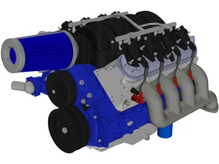 Chevrolet LS3 Engine Block 3D Model preview
