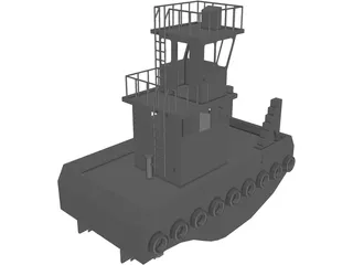 Tug Boat Small Inland 3D Model preview