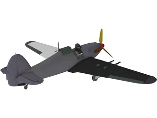 Hawker Hurricane IIC 3D Model preview
