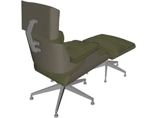Chair Eames with Footstool 3D Model preview