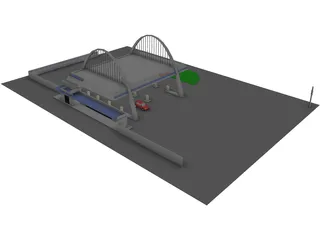 Filling Station 3D Model preview