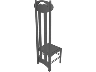 Chair Argyle Charles Rennie Mackintosh 3D Model preview