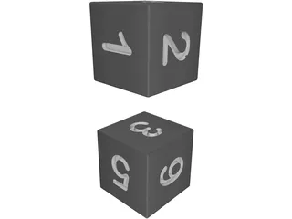 Numbered Dice 3D Model preview