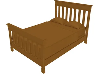 Bed Contemporary 3D Model preview