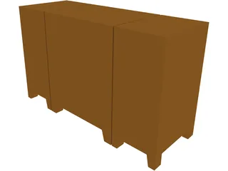 Entertainment Center 3D Model preview